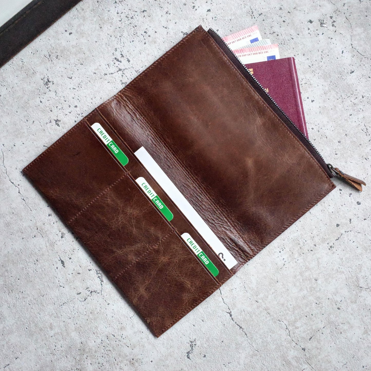 Leder-Wallet-Insert für TN (Standard-Größe): Reisepass- & Reise-Organizer