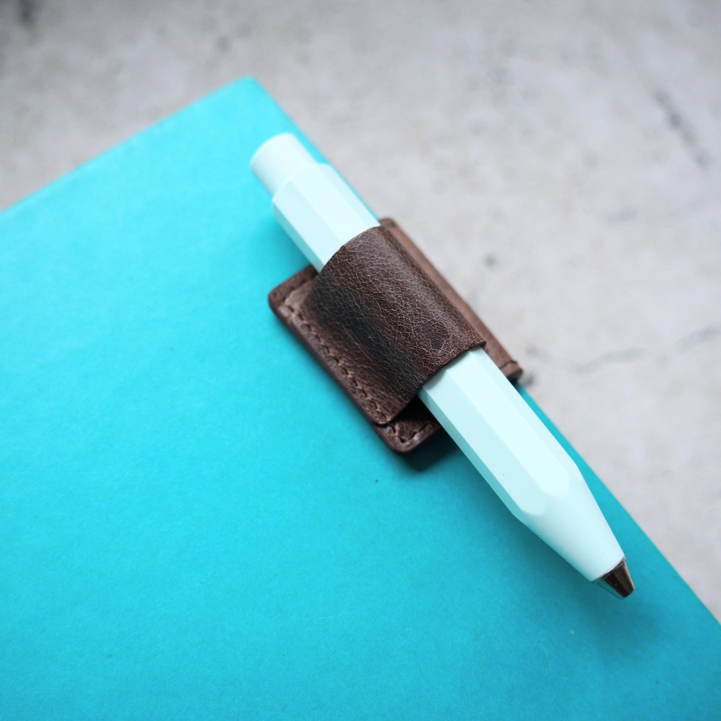 Magnetic Leather Pen Clip: Single-Loop Journal Holder