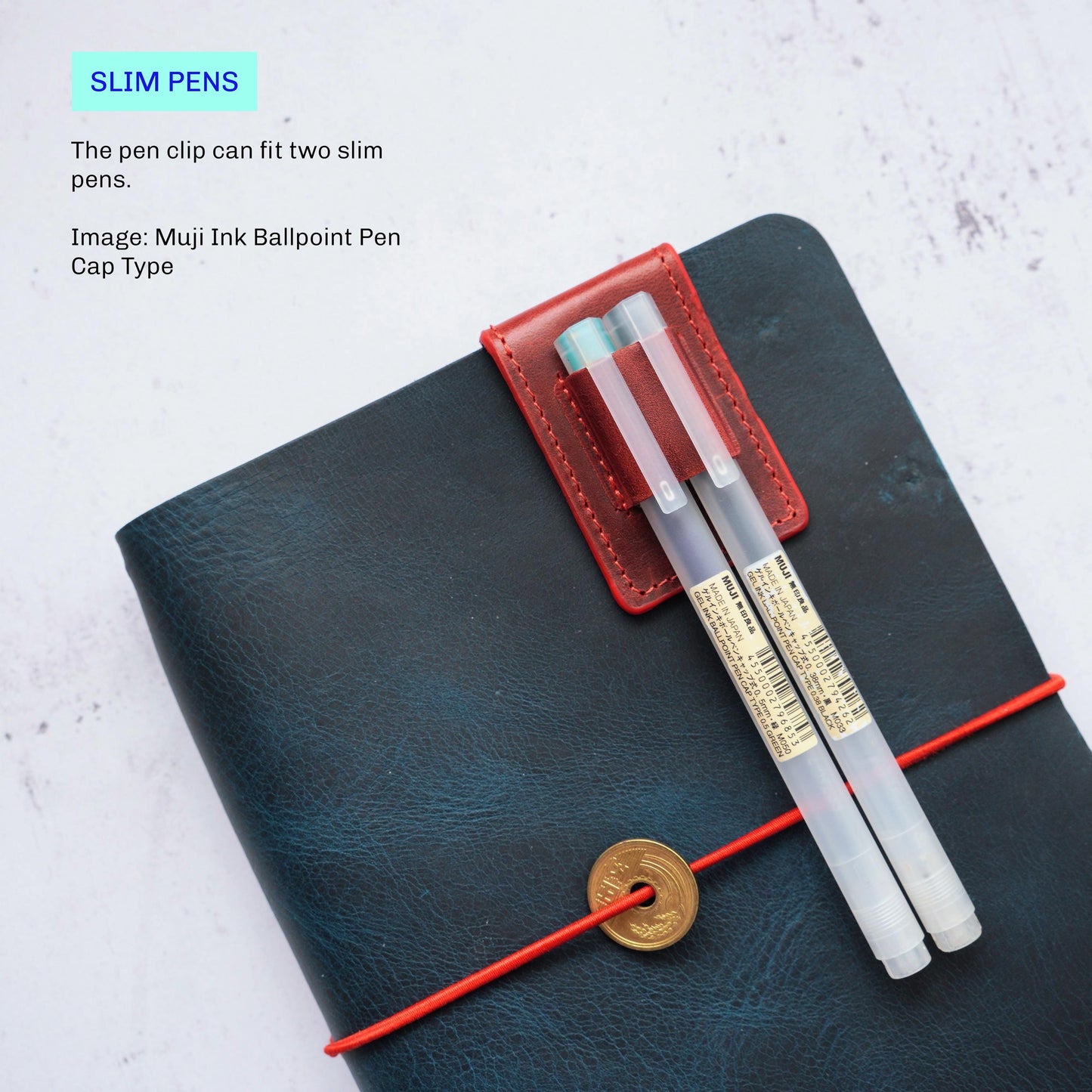 Vertical Magnetic Leather Pen Clip: Secure Journal Holder