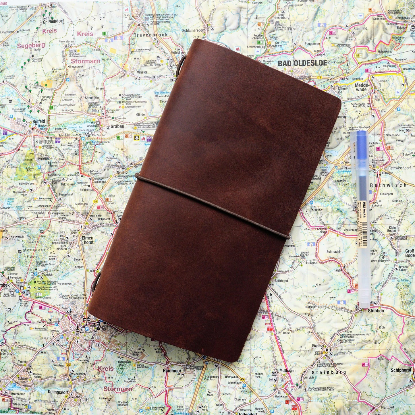 Leder Traveler's Notebook Cover (Standard-Größe): Passend für Midori Regular