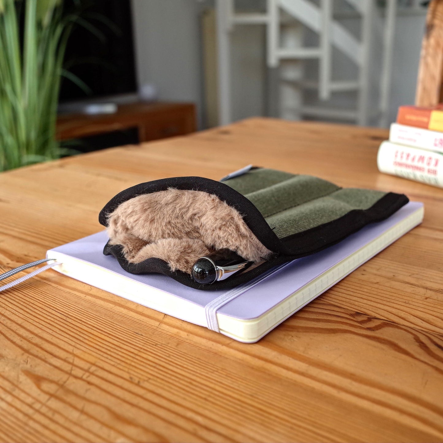 Waxed Canvas 3-Slot Pen Sleeve: Faux Fur Lined