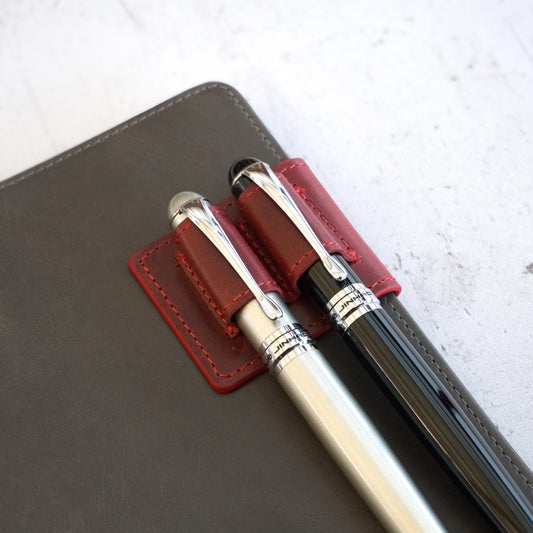 Leather Double Magnetic Pen Clip: Dual Fountain Edition