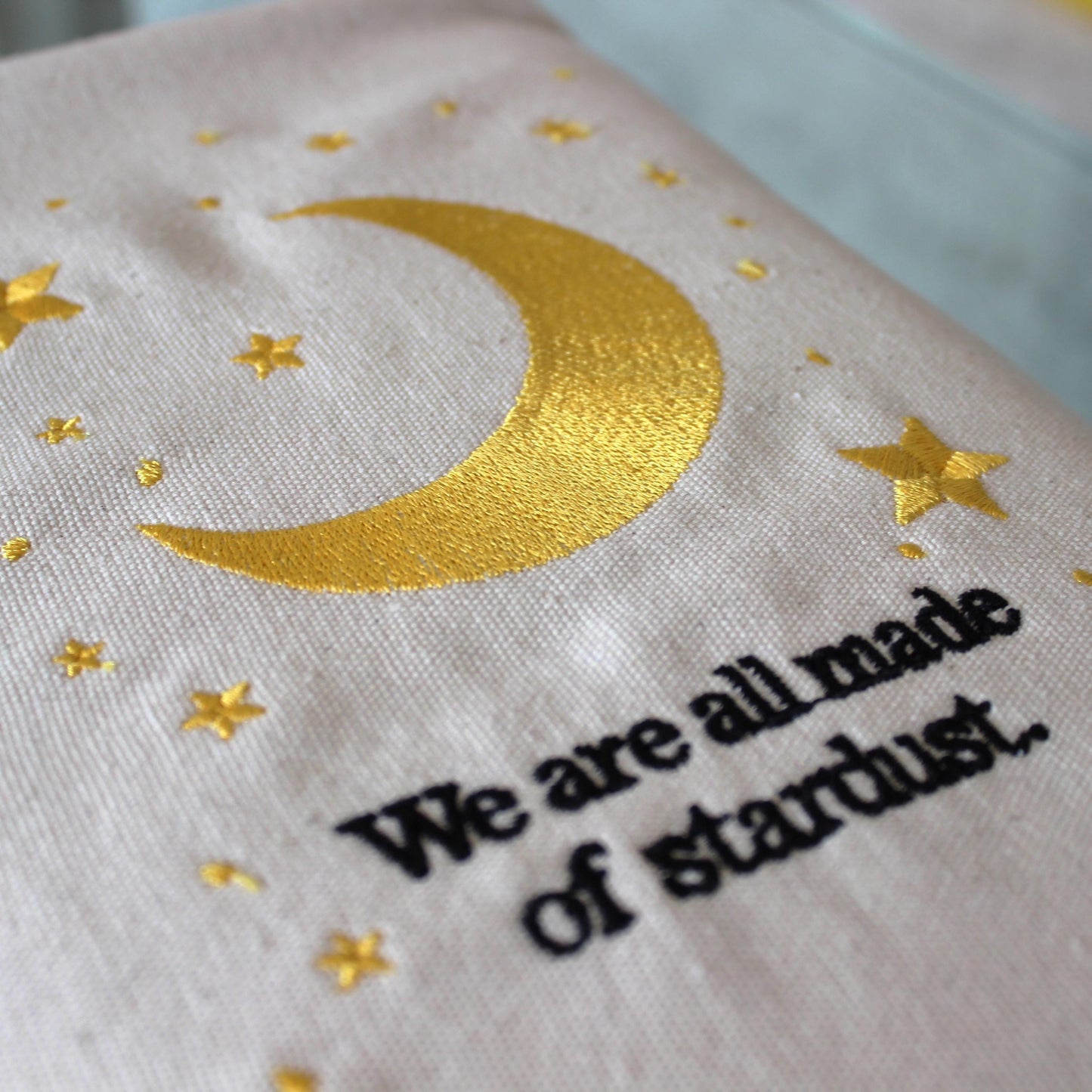 Embroidered Padded Book Sleeve: Washable Fabric Protector