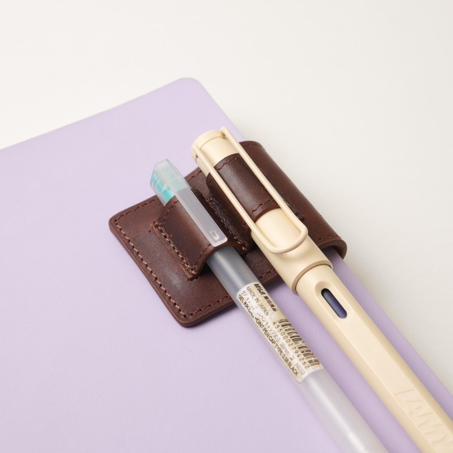 Leather Double Magnetic Pen Clip: Slim & Fountain Duo