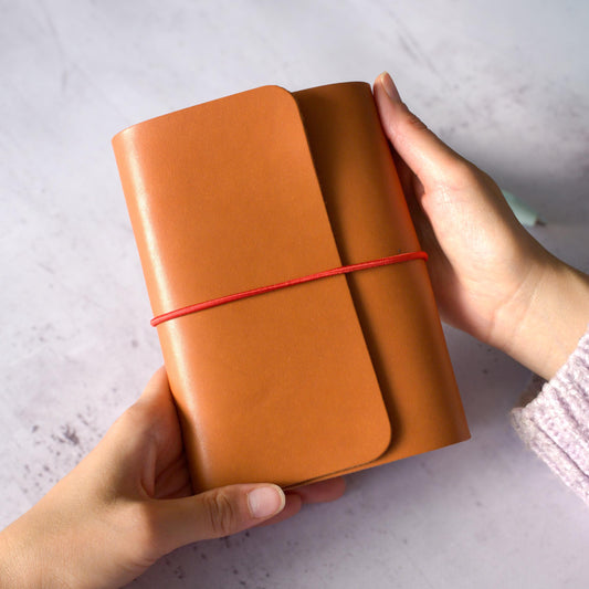 A6 Trifold Leather Traveler’s Notebook: Wrap-Around Cover
