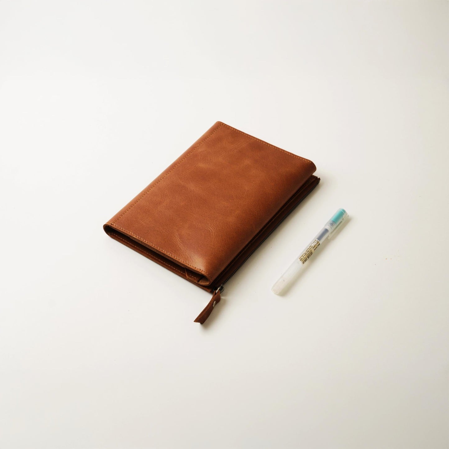 A5 Leather TN Wallet Insert: Magnetic Flap & Zipper Organizer