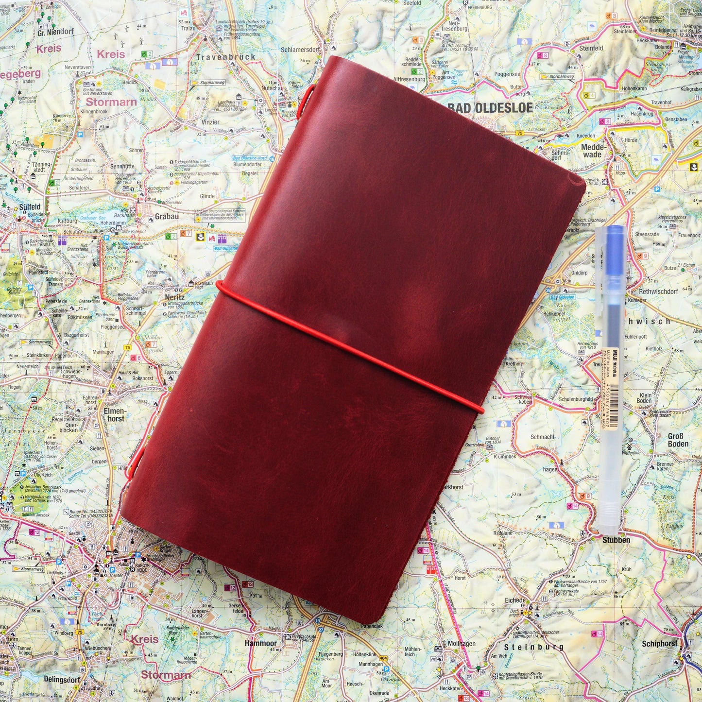 Leder Traveler's Notebook Cover (Standard-Größe): Passend für Midori Regular