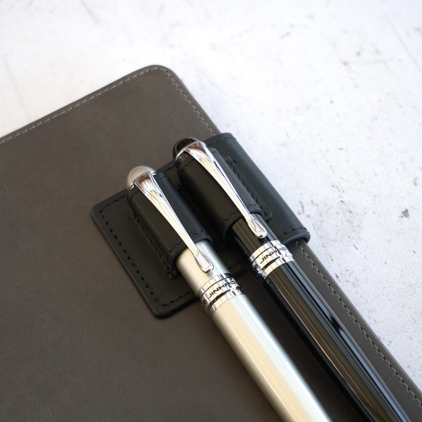 Leather Double Magnetic Pen Clip: Dual Fountain Edition