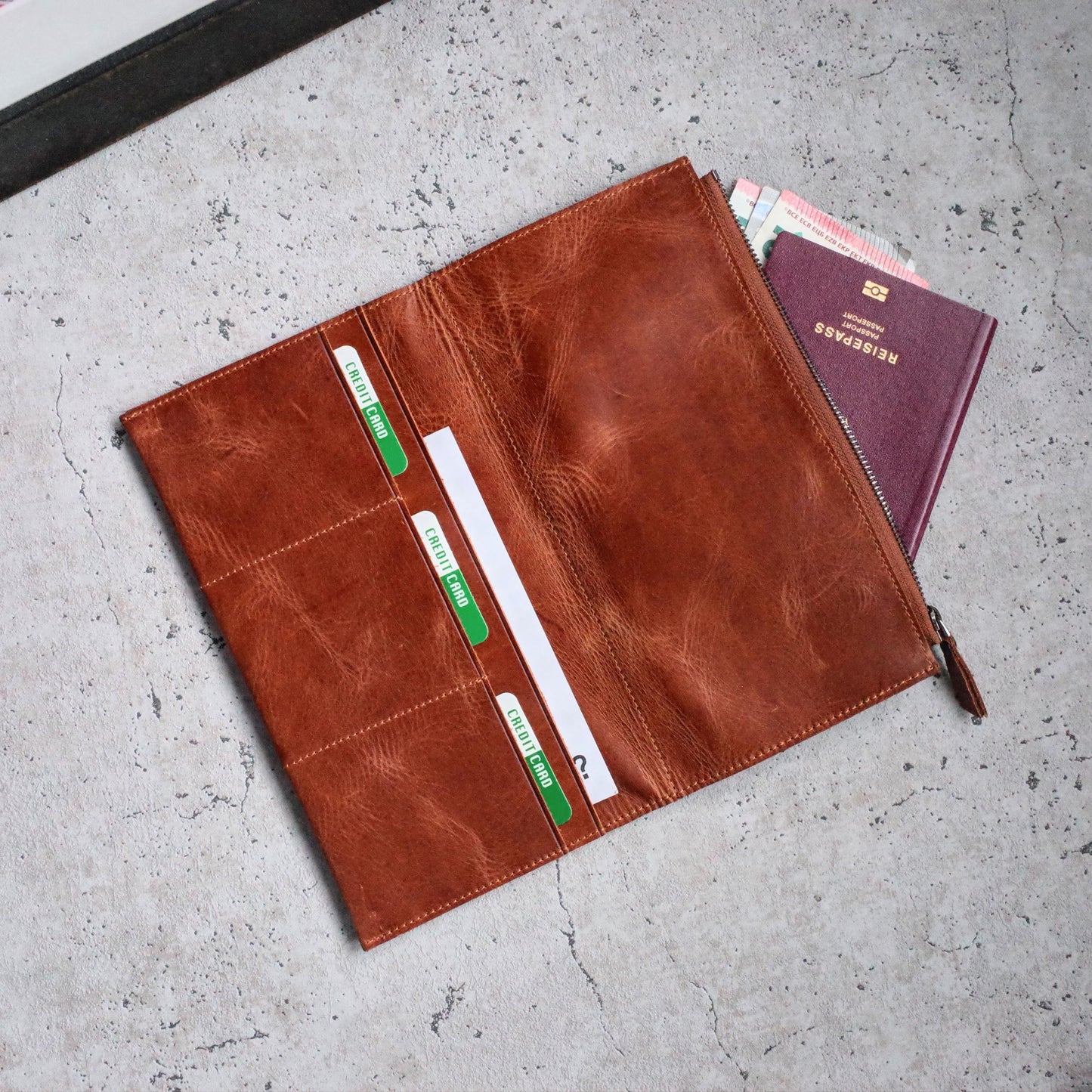 Leder-Wallet-Insert für TN (Standard-Größe): Reisepass- & Reise-Organizer
