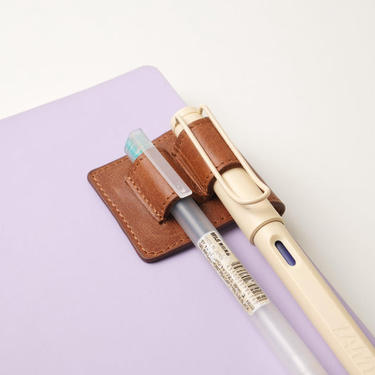 Leather Double Magnetic Pen Clip: Slim & Fountain Duo