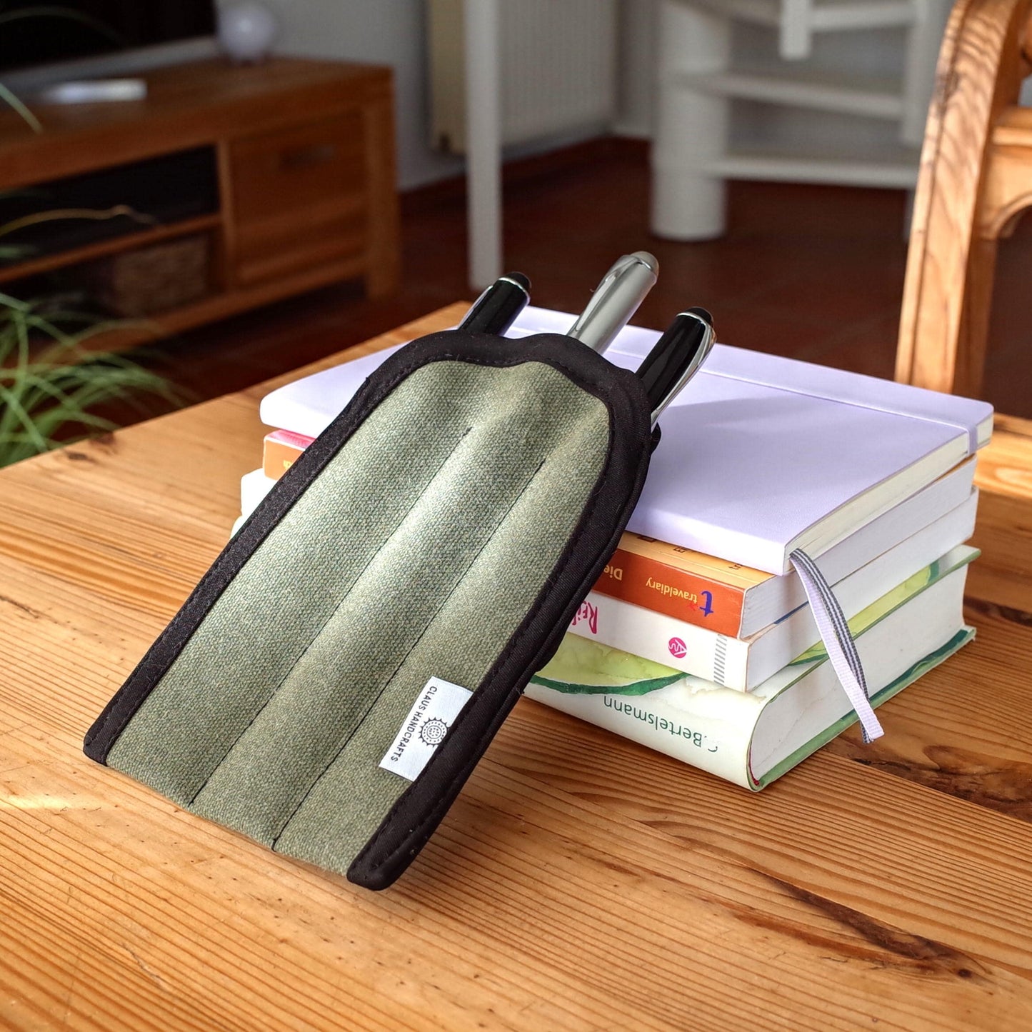 Waxed Canvas 3-Slot Pen Sleeve: Faux Fur Lined