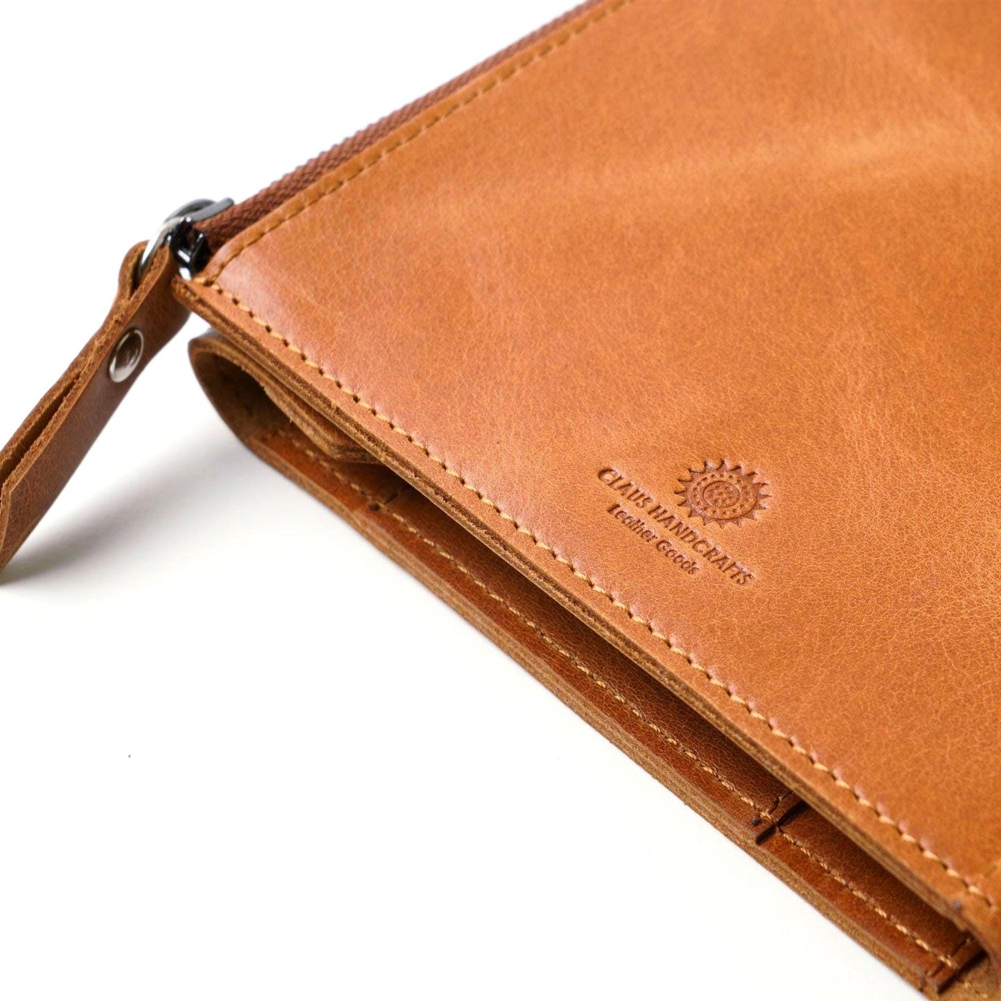 A5 Leather TN Wallet Insert: Magnetic Flap & Zipper Organizer