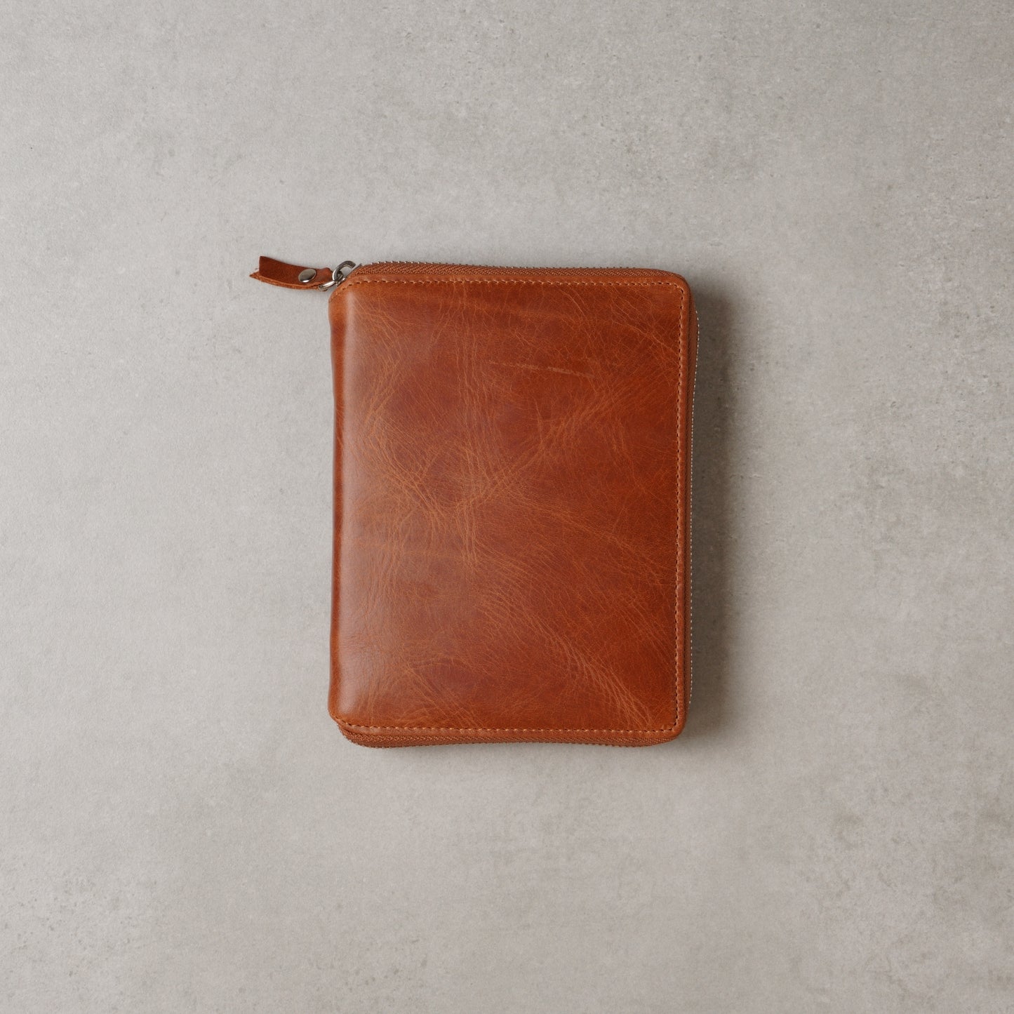 A6 Leather Zip Folio: Pocket Notebook & Card Organizer