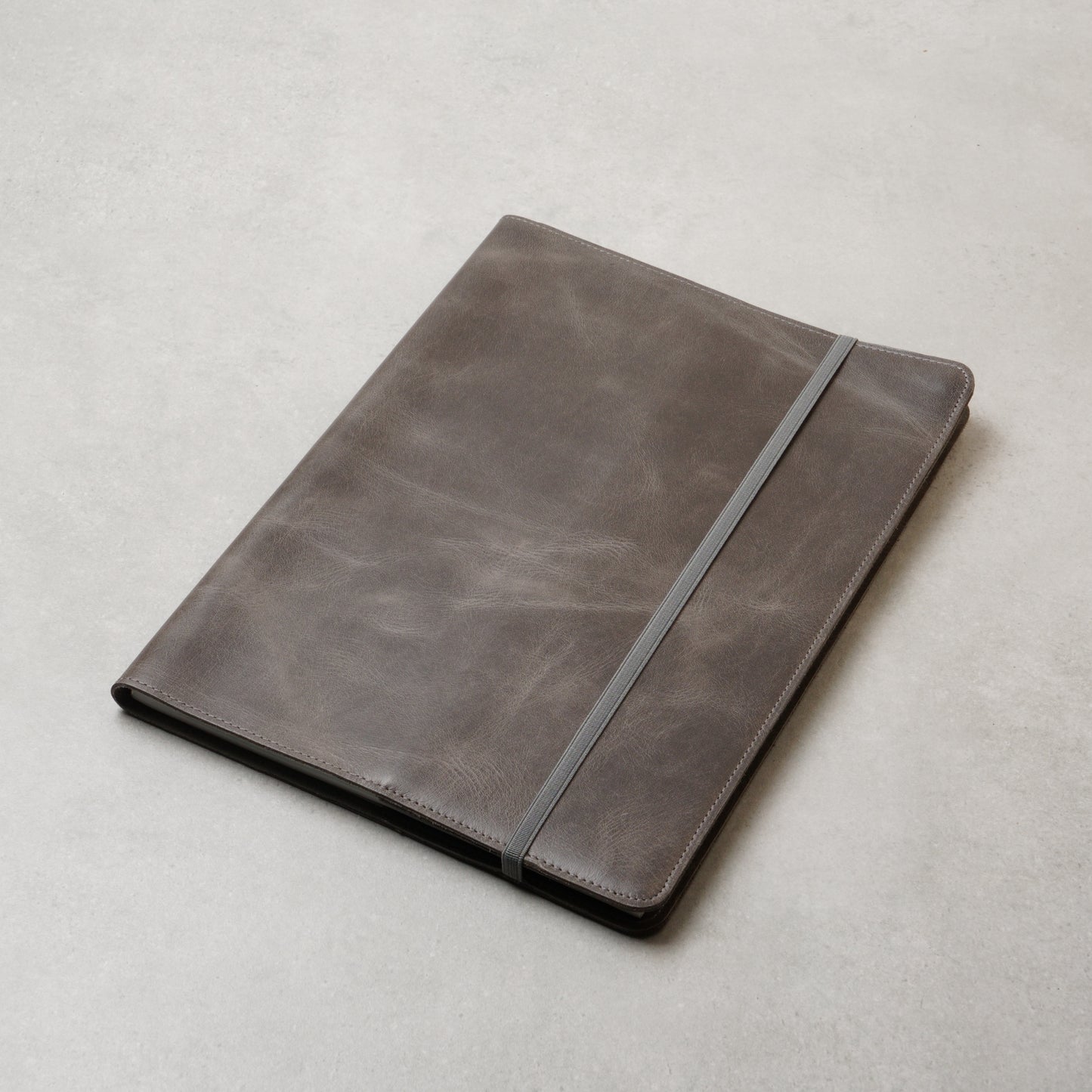 A4 Leather Book & Textbook Cover: Elastic Closure Folio