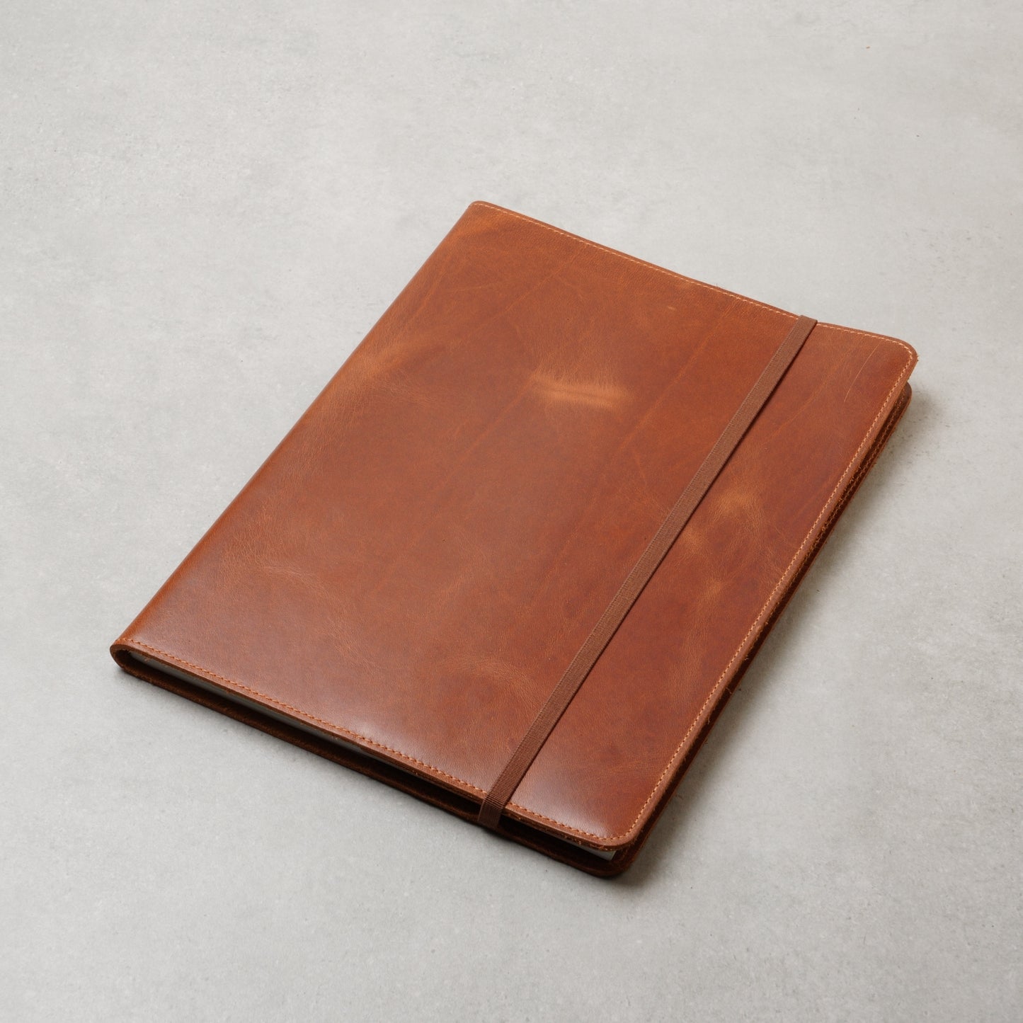 A4 Leather Book & Textbook Cover: Elastic Closure Folio