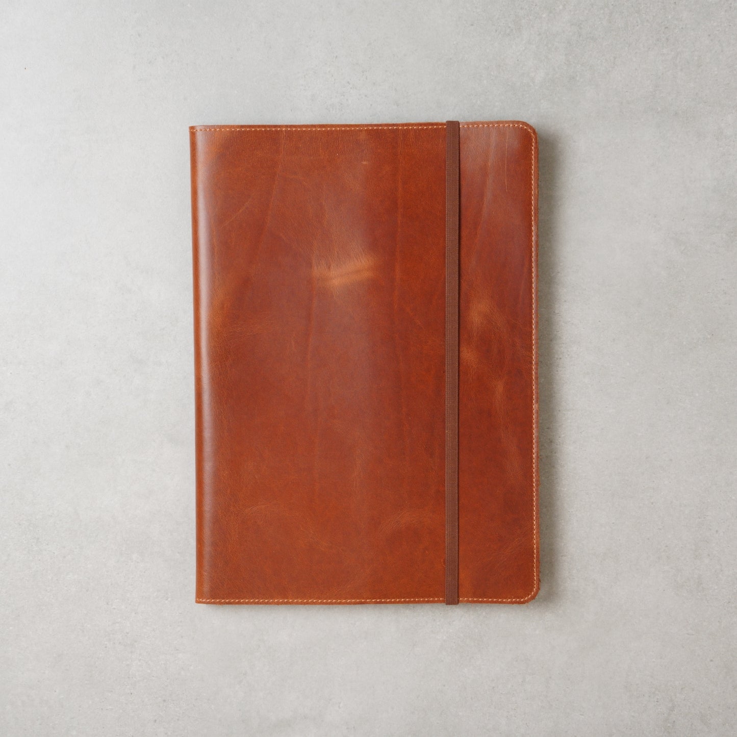 A4 Leather Book & Textbook Cover: Elastic Closure Folio