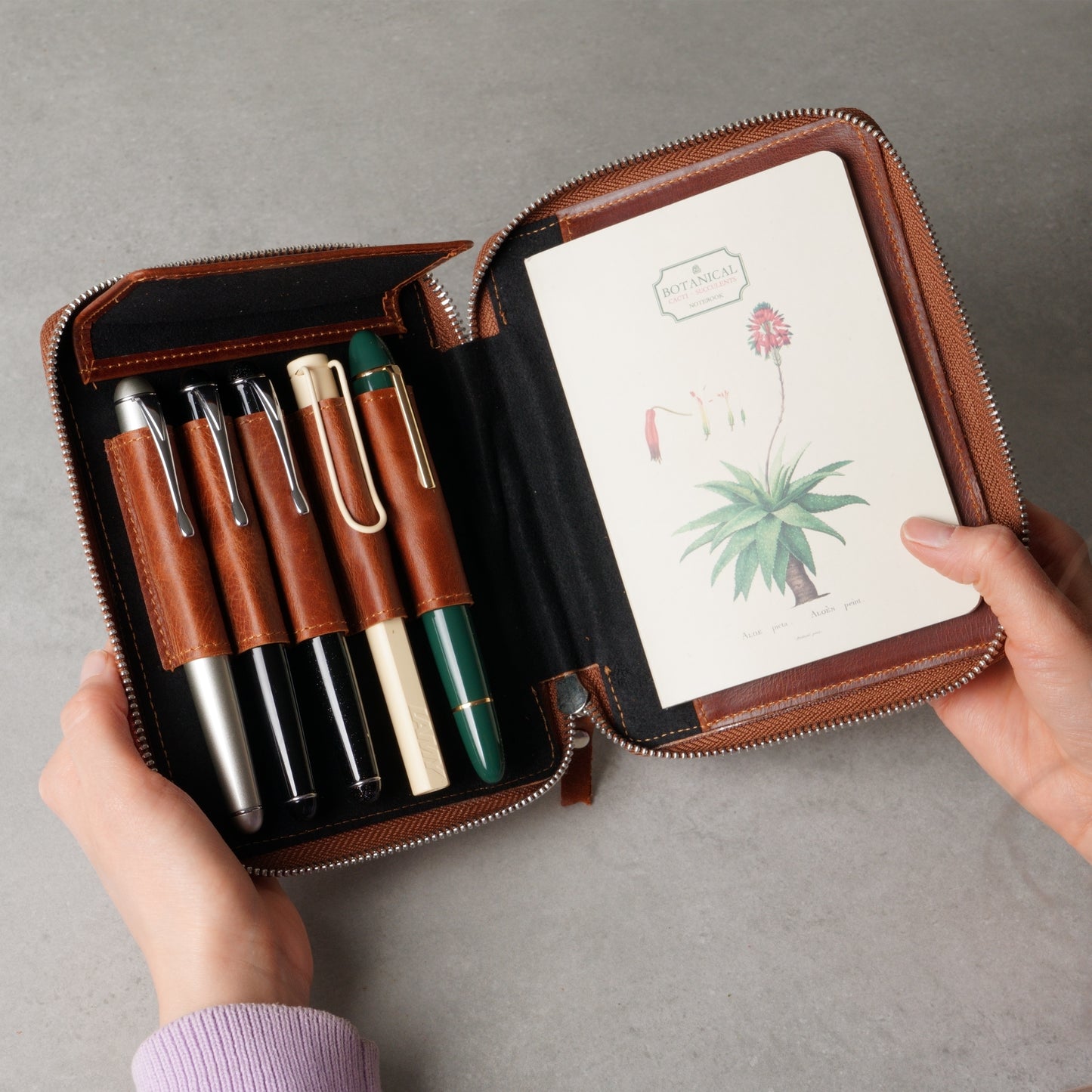 A6 Leather Fountain Pen & Notebook Case