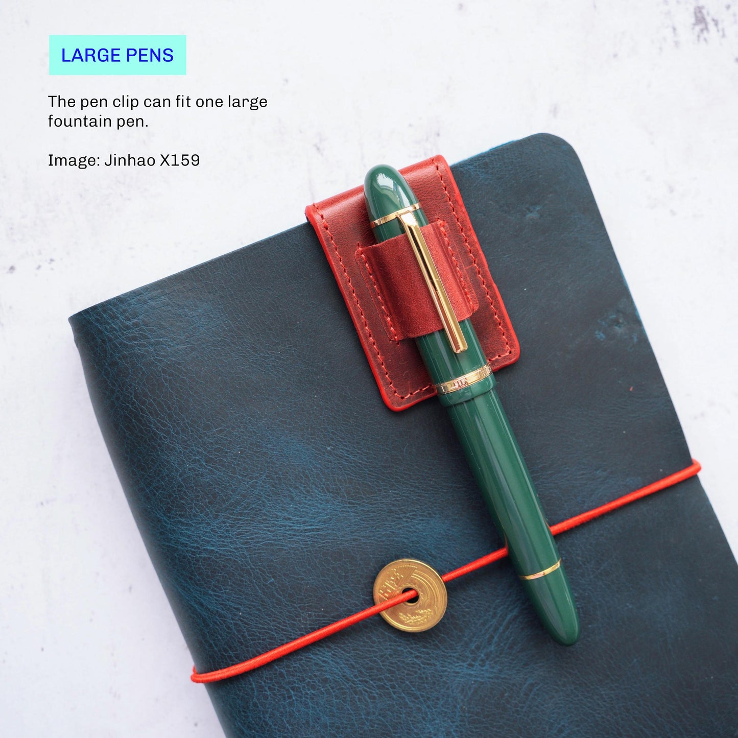Vertical Magnetic Leather Pen Clip: Secure Journal Holder