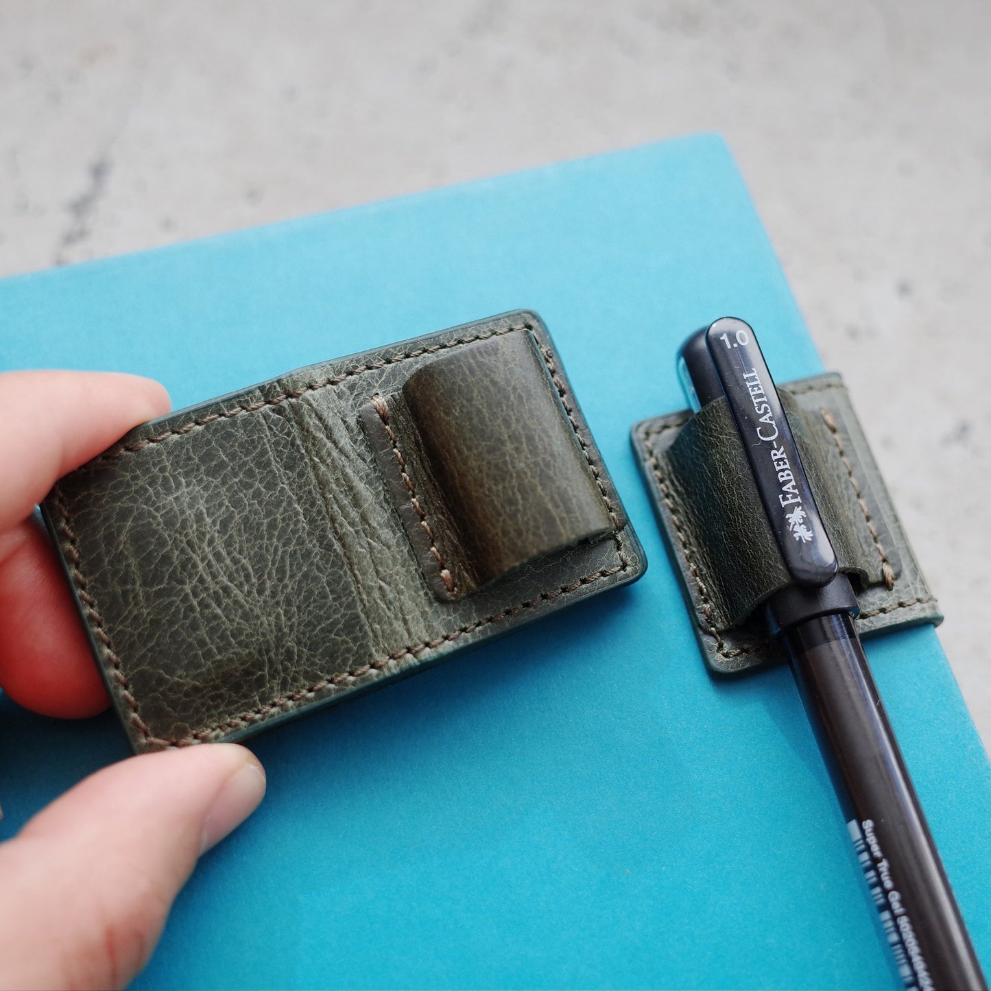 Magnetic Leather Pen Clip: Single-Loop Journal Holder