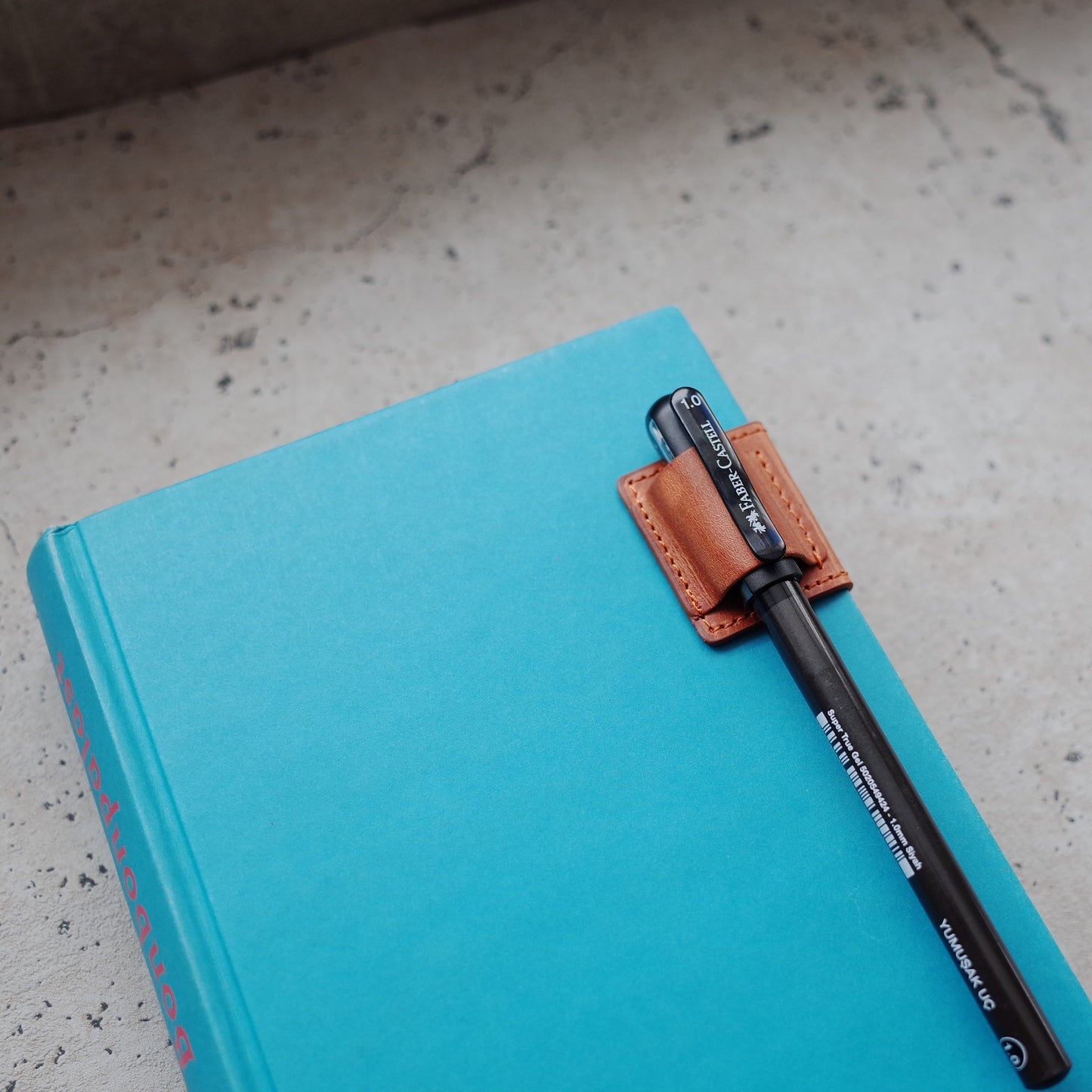 Magnetic Leather Pen Clip: Single-Loop Journal Holder