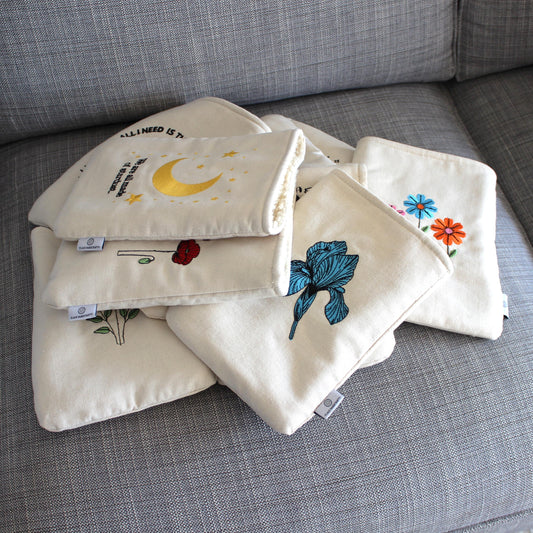 Embroidered Padded Book Sleeve: Washable Fabric Protector