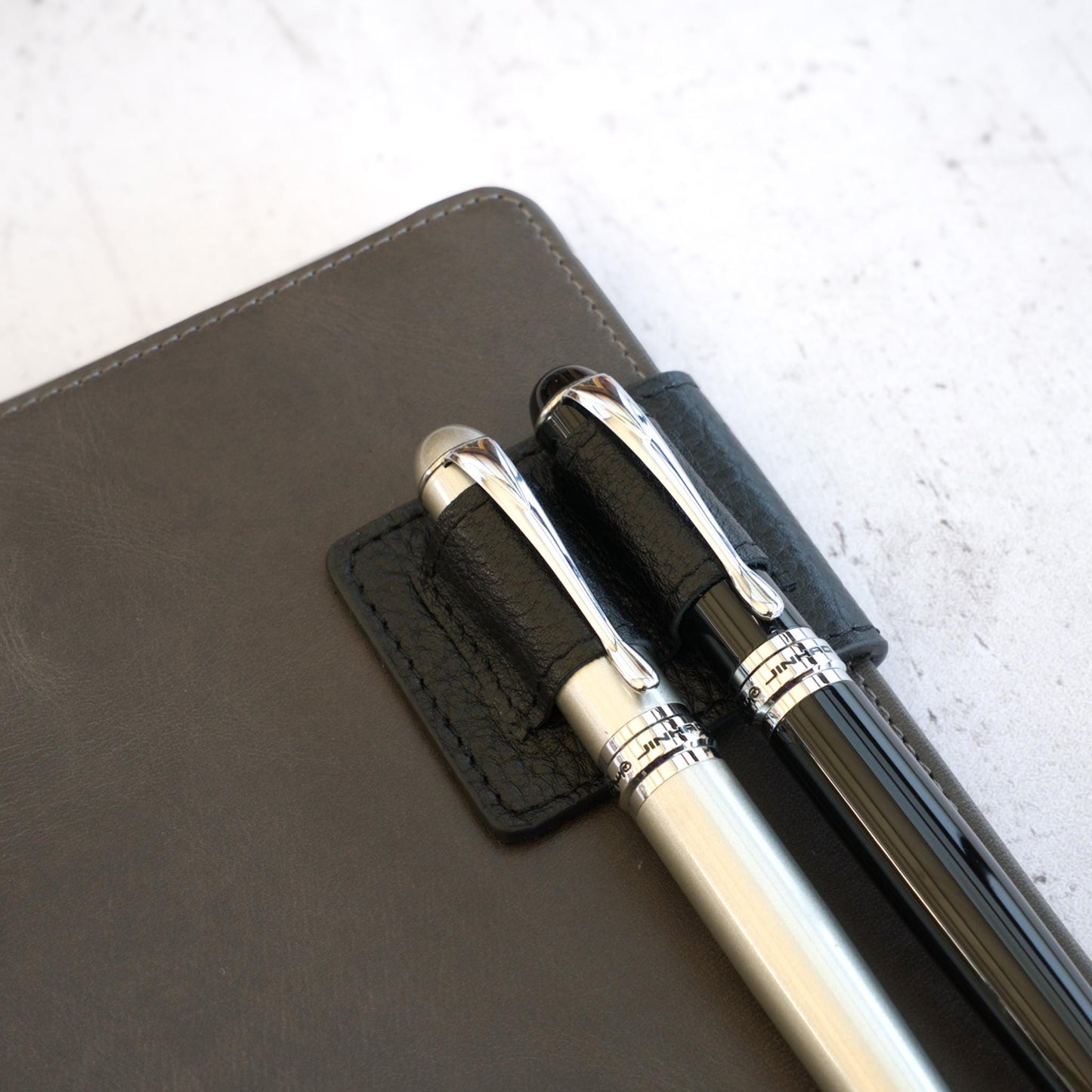 Leather Double Magnetic Pen Clip: Dual Fountain Edition