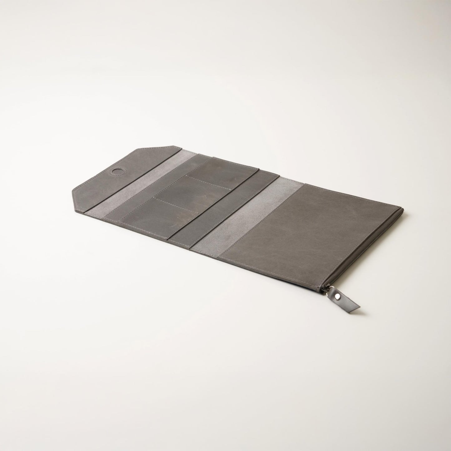 A5 Leather TN Wallet Insert: Magnetic Flap & Zipper Organizer