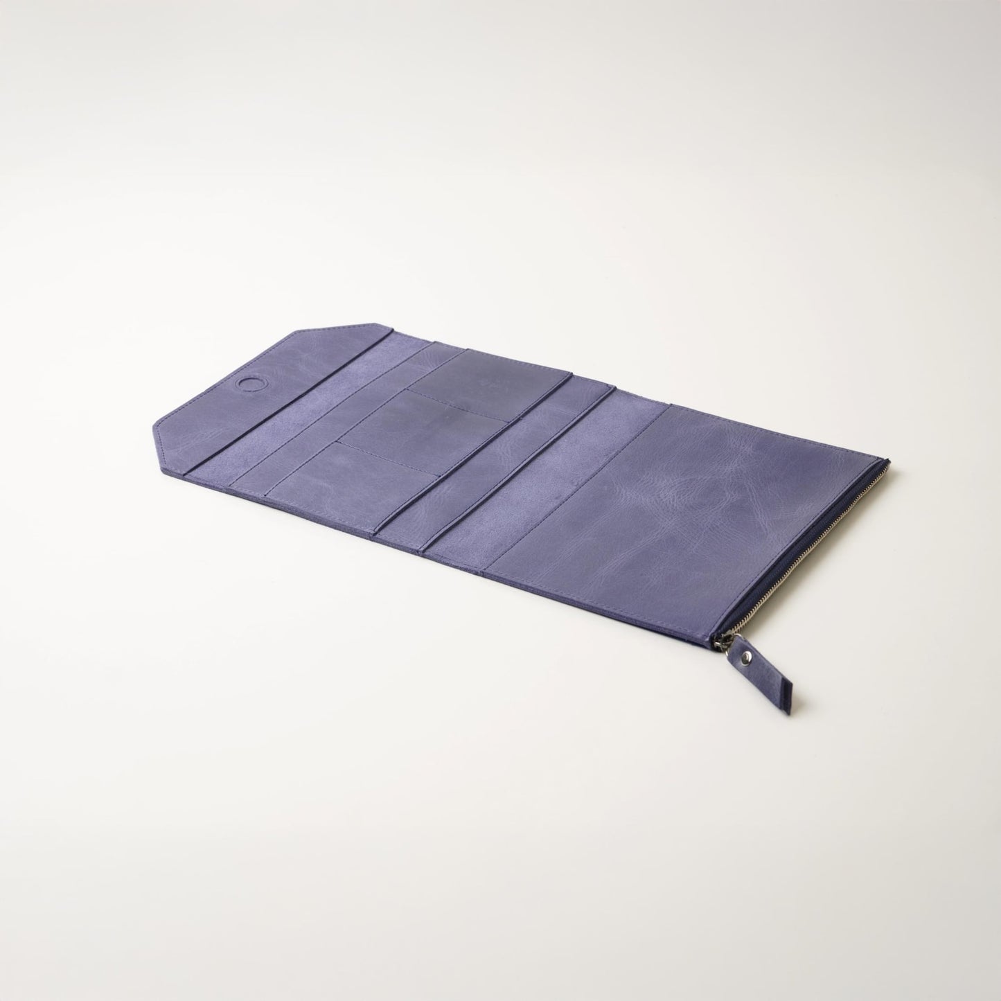 A5 Leather TN Wallet Insert: Magnetic Flap & Zipper Organizer