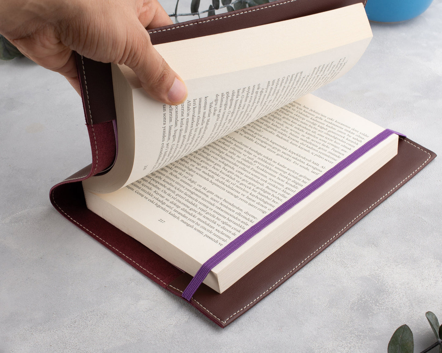 Vegan Leather Book Cover: Suede-Lined Privacy Protector