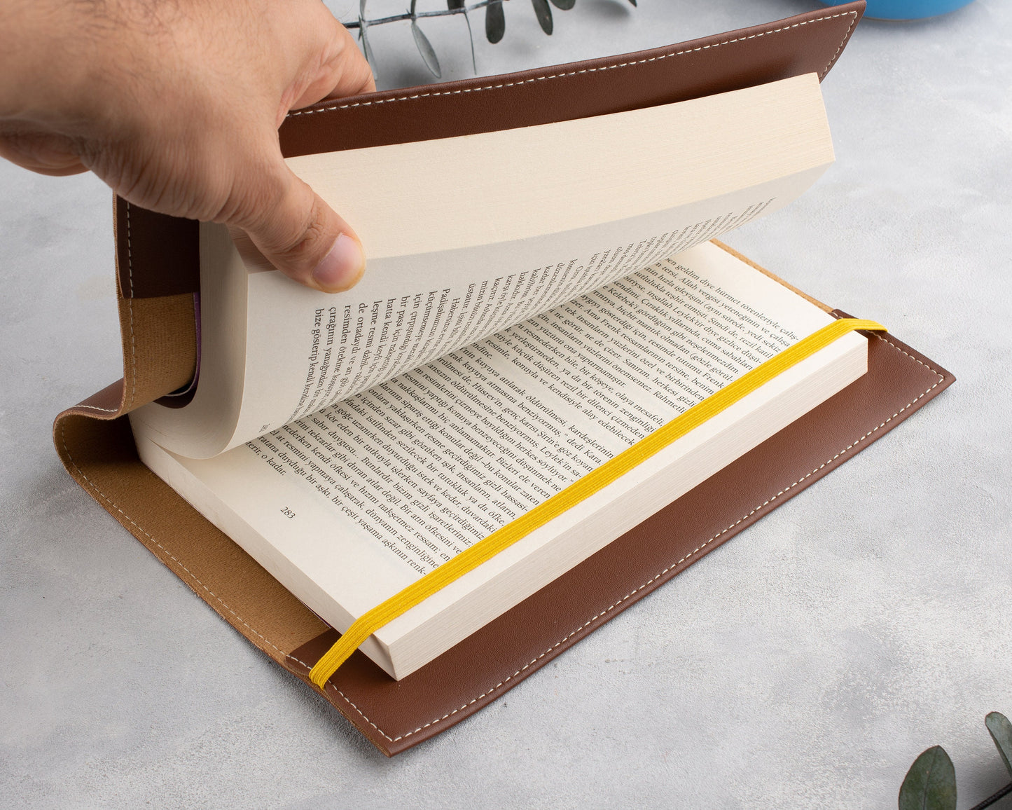 Vegan Leather Book Cover: Suede-Lined Privacy Protector