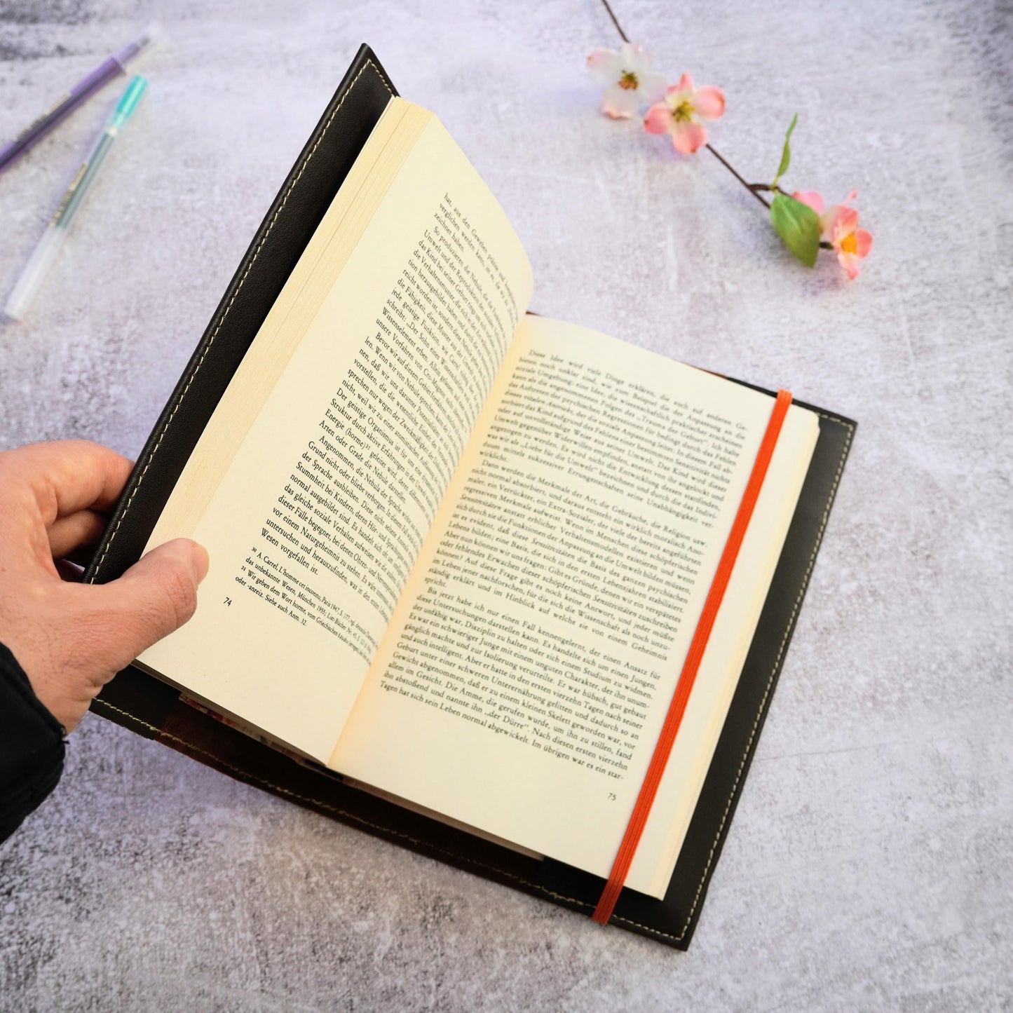 Vegan Leather Book Cover: Suede-Lined Privacy Protector